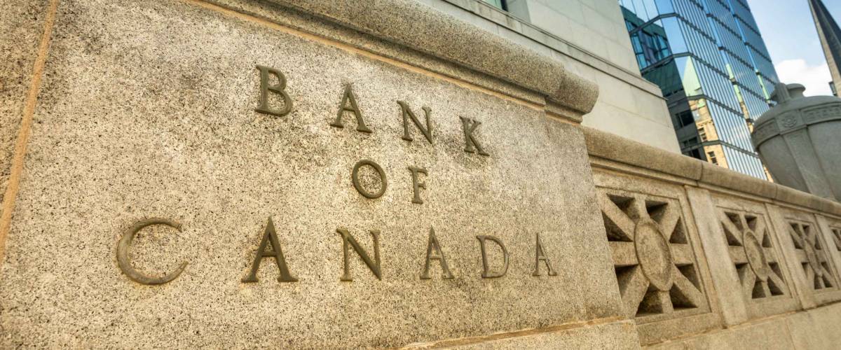 Bank of Canada financial institution office building exterior in downtown Ottawa Ontario.