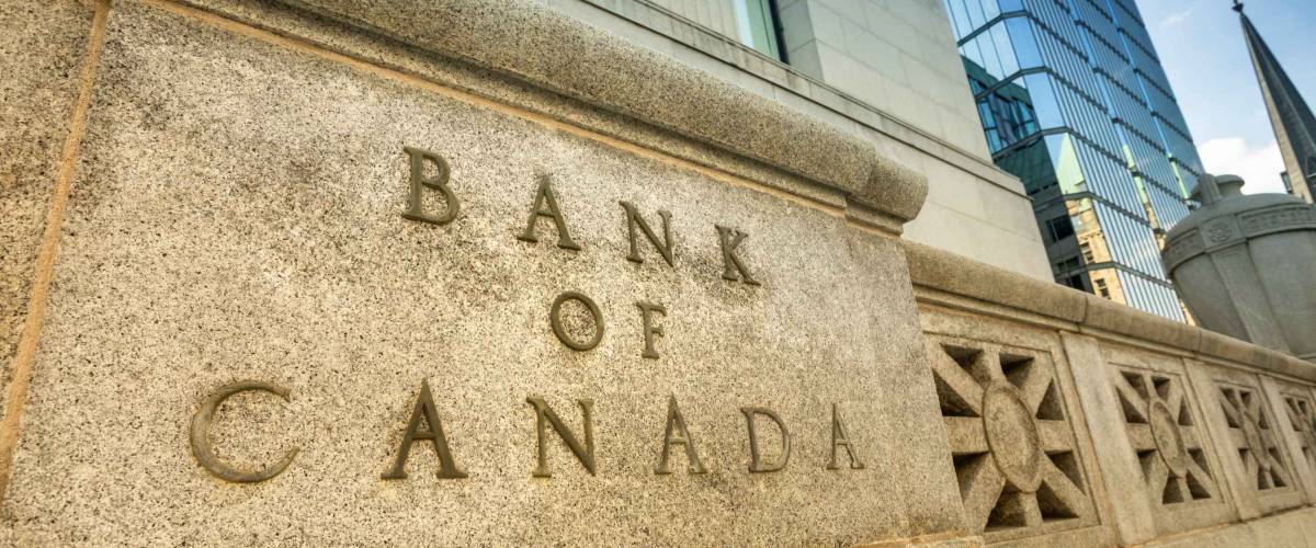 Bank of Canada financial institution office building exterior in downtown Ottawa Ontario.