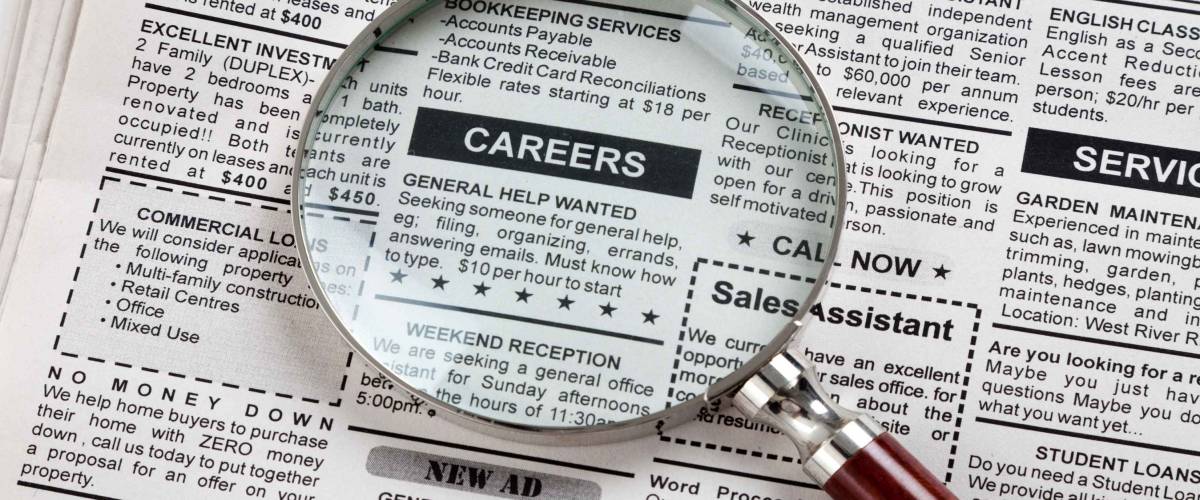 Fake Classified Ad, newspaper, business concept.
