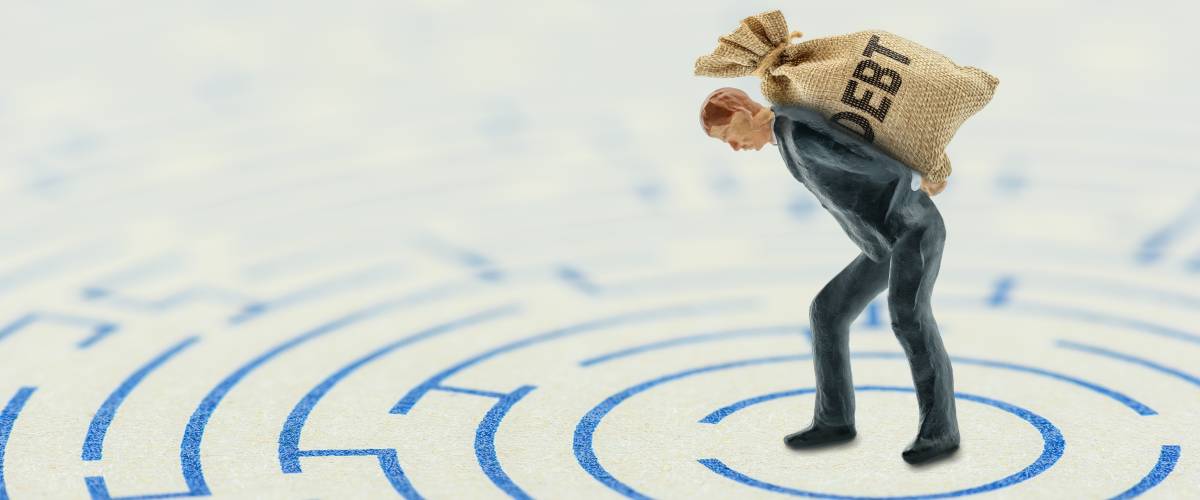 Man in debt maze