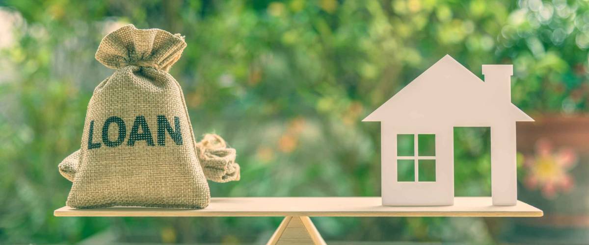 Home loan, reverse mortgage and saving for a real estate concept