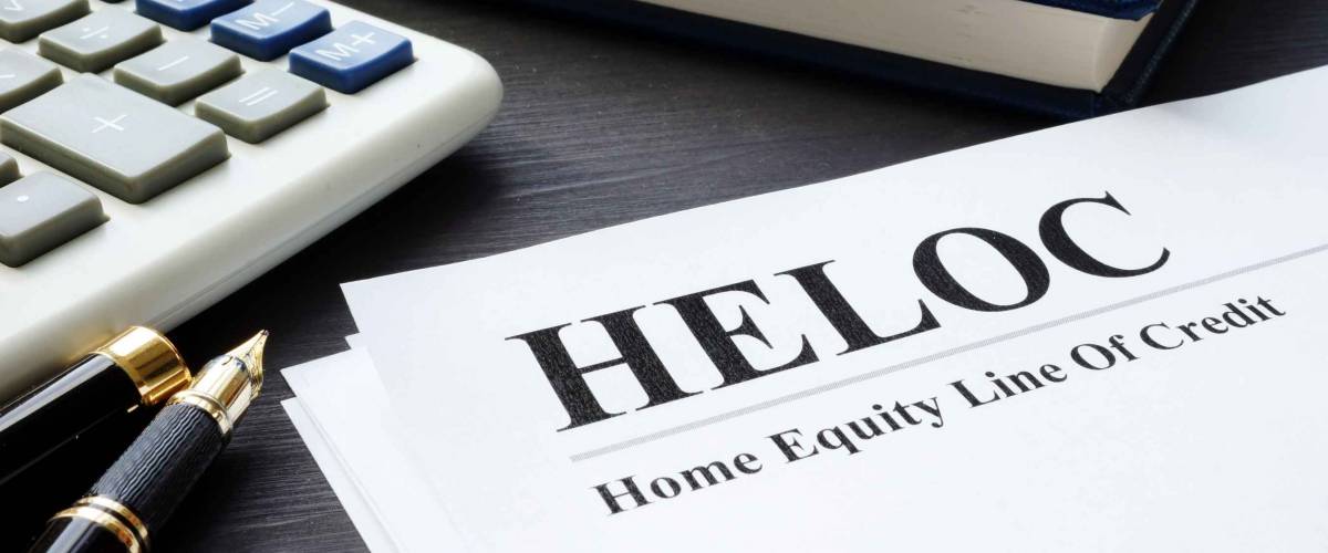 Home equity line of credit HELOC documents.