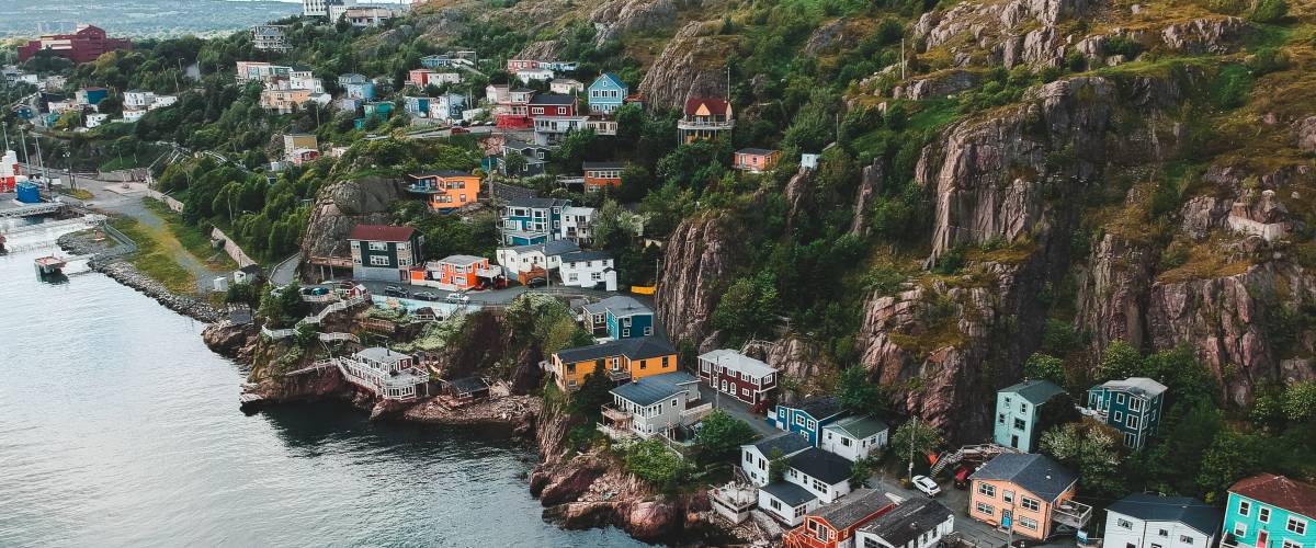 Houses on the water in Newfoundland