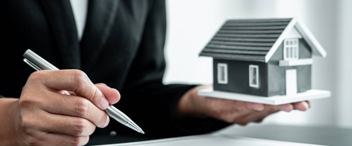 Real estate concept, signing contract