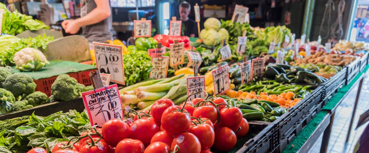 Fresh produce at supermarket