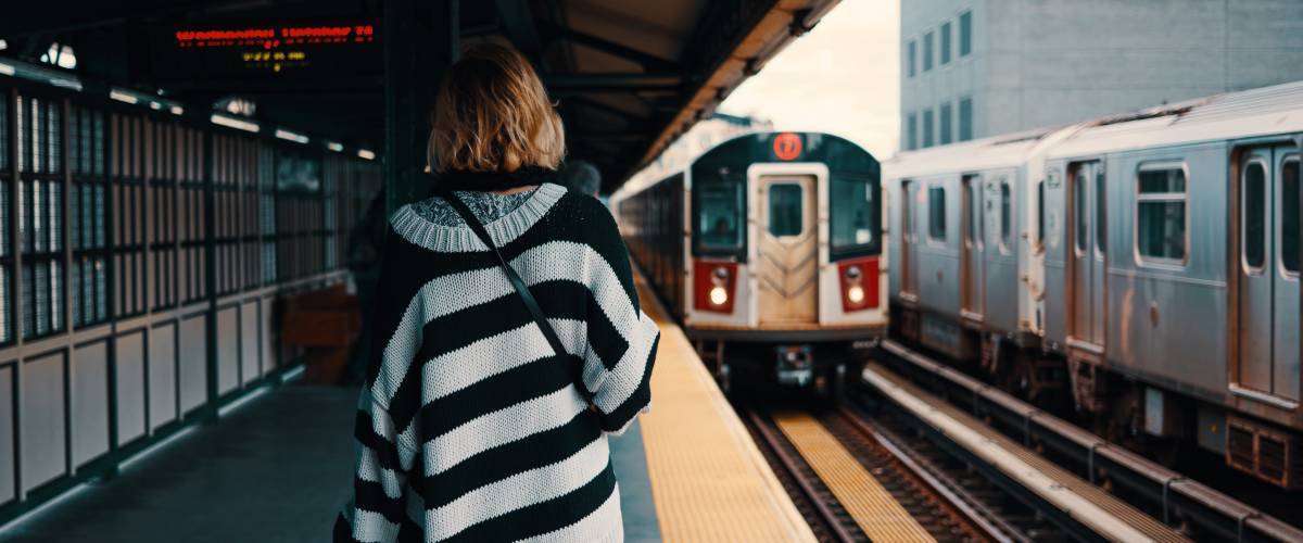 Woman on a subway platform