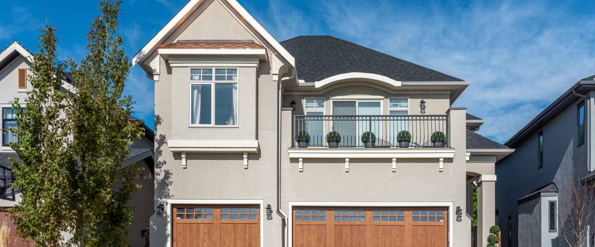 Luxury house at sunny day in Calgary, Canada.