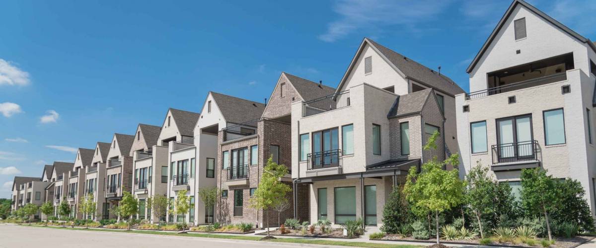 Brand new row of three story single family houses