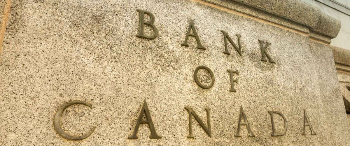 Bank of Canada financial institution office building exterior in downtown Ottawa Ontario.