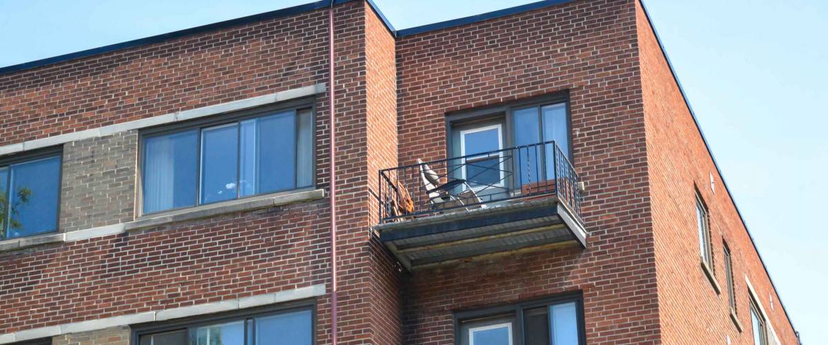 Small condo buildings in downtown Montreal, Canada