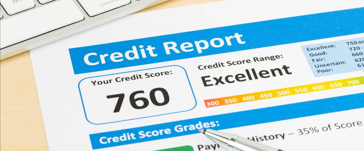 Credit score report with keyboard