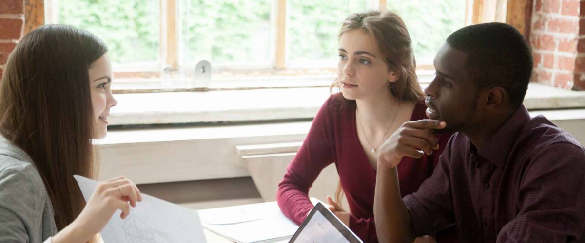 Couple discusses options with professional