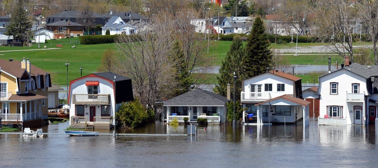 The severe flooding on Rue Jaques-Cartier on Quebec side of the swollen Ottawa River.