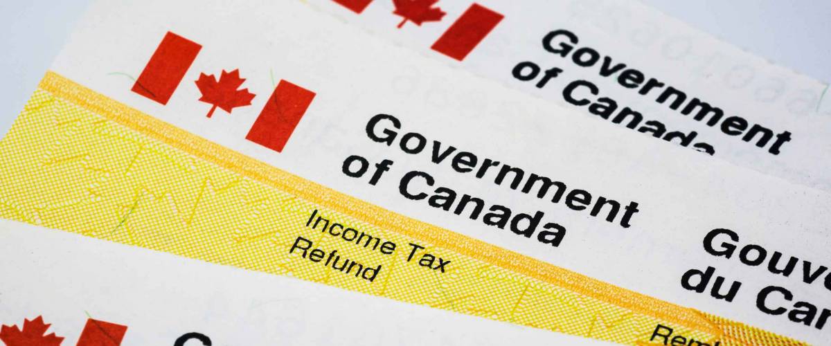 Government of Canada income tax refund checks.