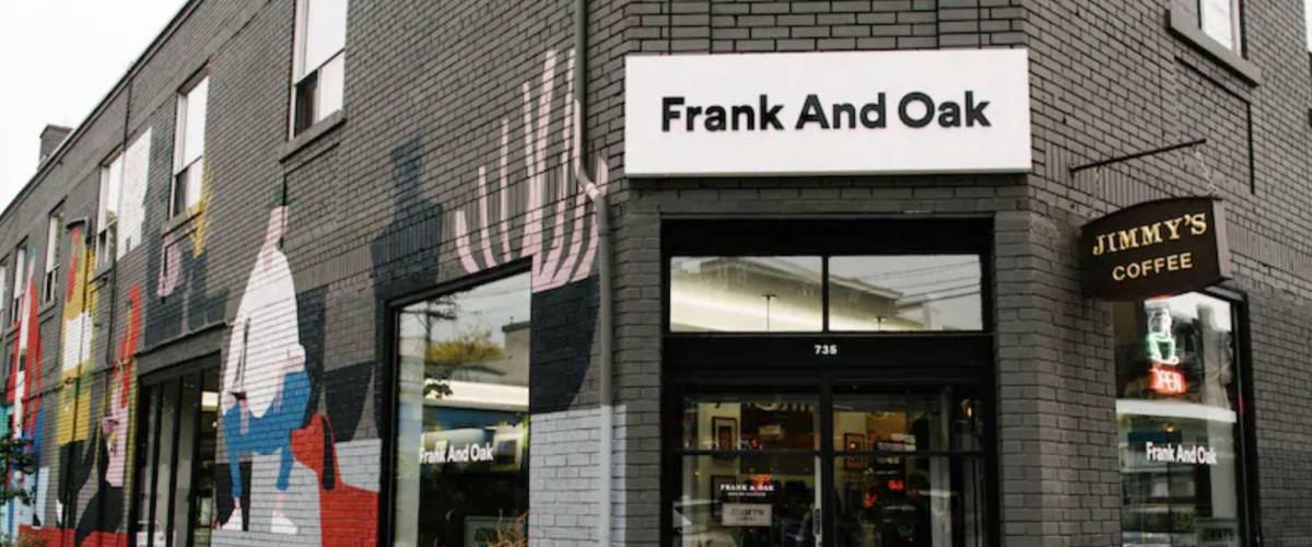 Frank And Oak store brick building with sign