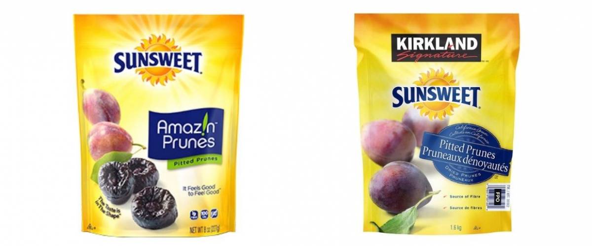 Sunsweet Amaz'n Prunes y Kirkland Signature Sunsweet ciruelas