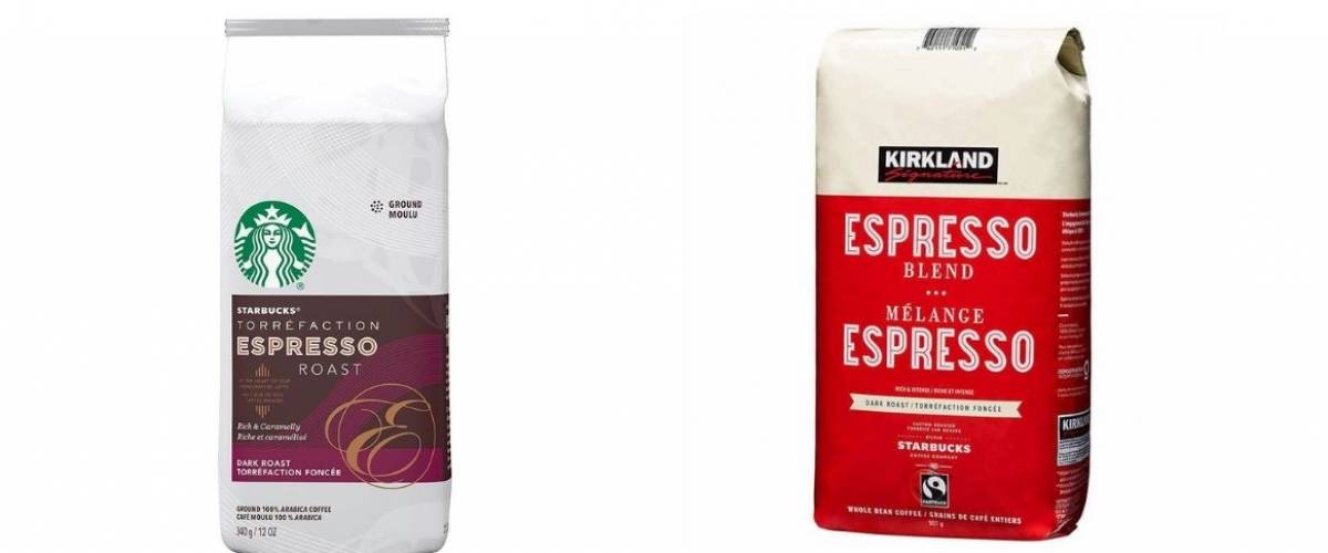 Espresso Starbucks y espresso Kirkland Signature