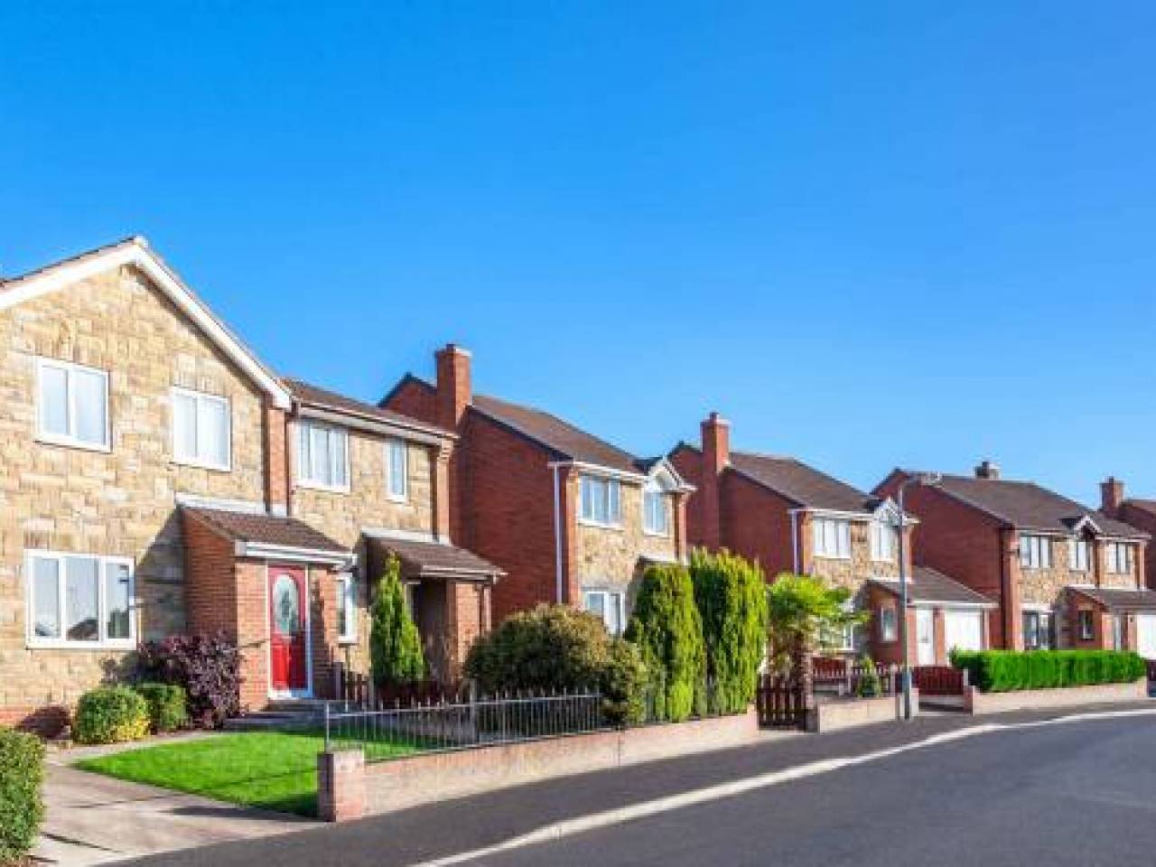 Row of houses street view