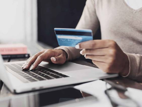 Online shopping using credit card.