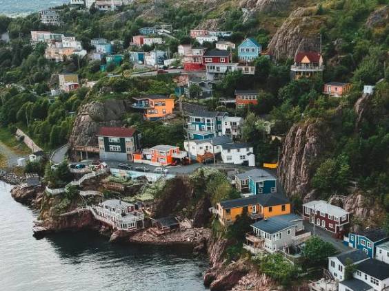 Houses on the water in Newfoundland