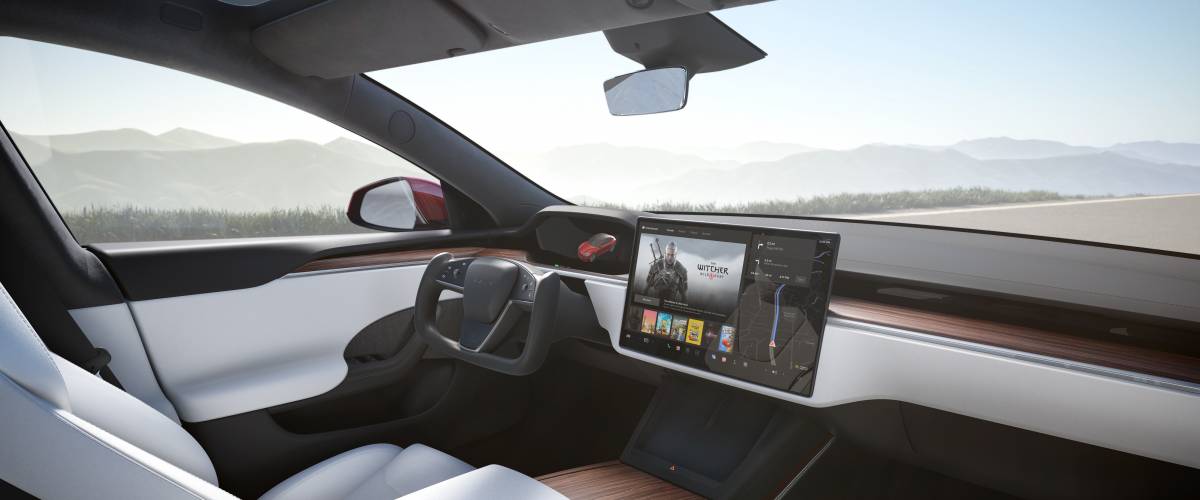 A Tesla Model S interior