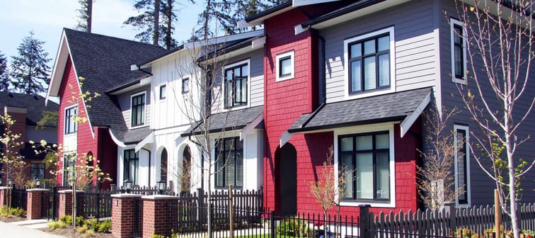 Brand-new upscale homes in a Canadian neighbourhood