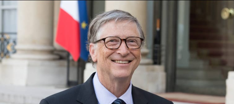 Bill Gates at the Elysee Palace to encounter the french president to speak about Bill & Melinda Gates Foundation (BMGF).