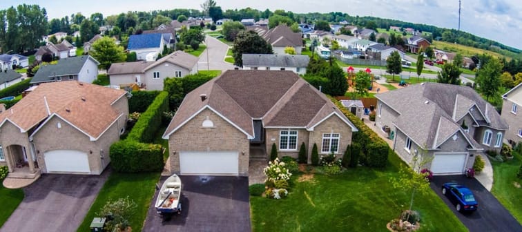 Neighborhood aerial shot
